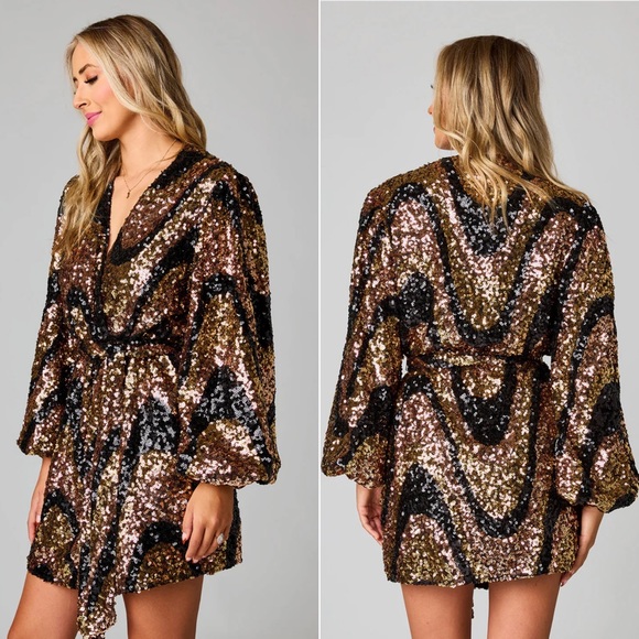 Buddy Love | Sequin Wrap Dress. - Picture 6 of 10